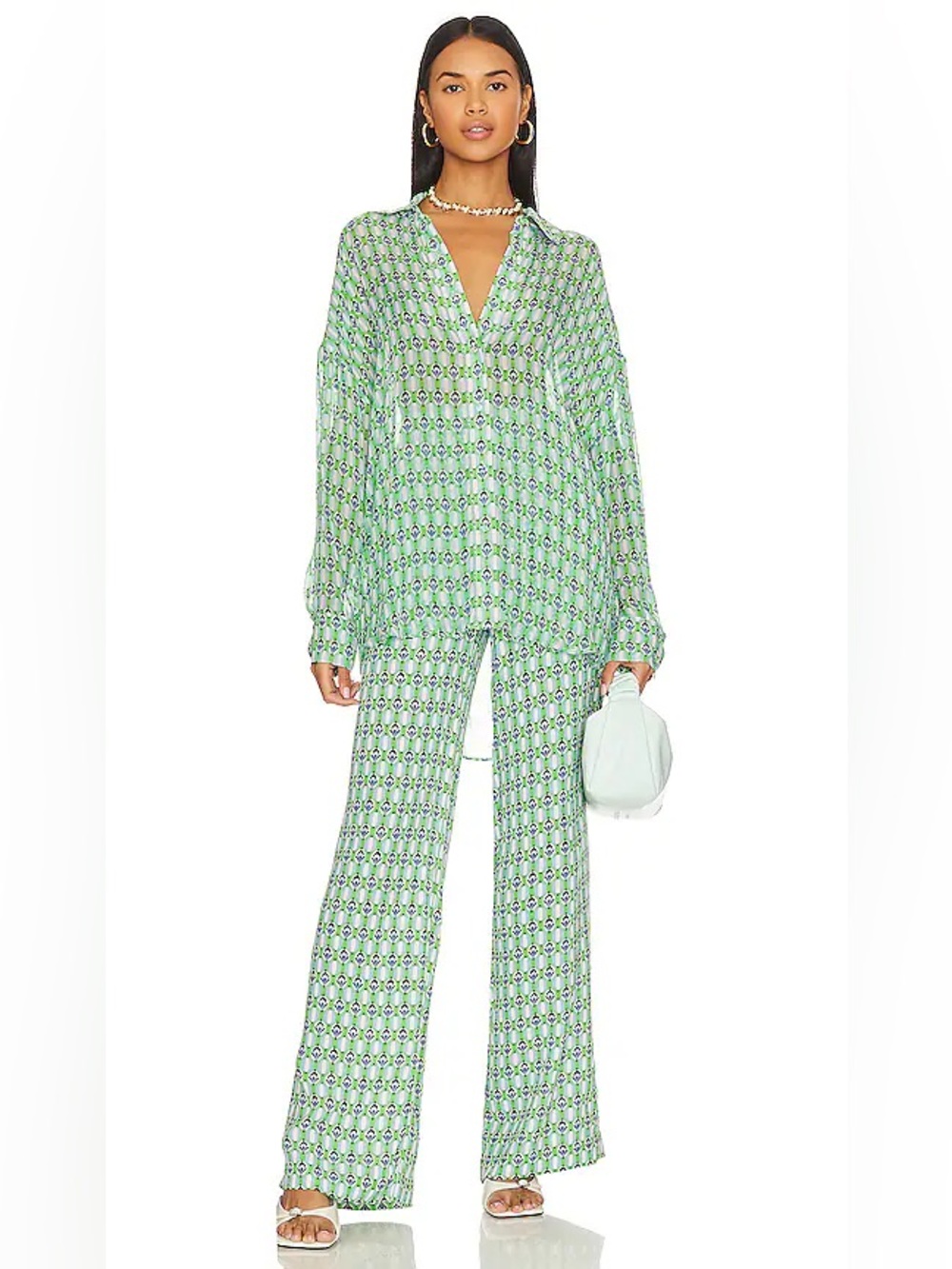 Favorite Daughter the Friday Shirt and Pants in Retro Mosaic Print